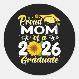 Proud Mum Of A Cl Of 2026 Graduate Senior Graduati Classic Round Sticker