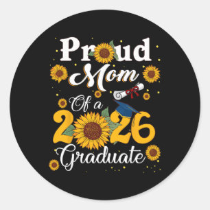 Proud Mum Of A Cl Of 2026 Graduate Senior Graduati Classic Round Sticker