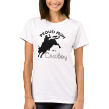 Proud Mum of A Cowboy Simple Black lettering