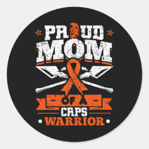 Proud Mum Of A CRPS Warrior Month Orange Ribbon Classic Round Sticker