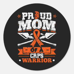 Proud Mum Of A Crps Warrior Month Orange Ribbon Classic Round Sticker