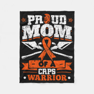 Proud Mum Of A Crps Warrior Month Orange Ribbon Fleece Blanket