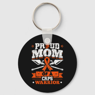 Proud Mum Of A Crps Warrior Month Orange Ribbon Key Ring