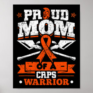 Proud Mum Of A Crps Warrior Month Orange Ribbon  Poster