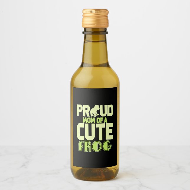 Proud Mum Of A Cute Frog Wine Label (Front)