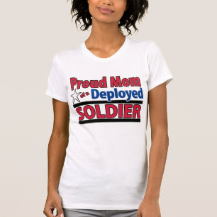 Proud Mum of a Deployed Soldier with Name T-Shirt