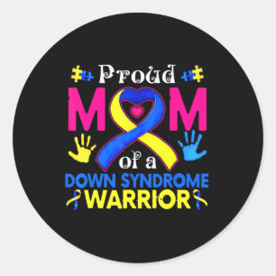 Proud Mum Of A Down Syndrome Awesome Awareness Fam Classic Round Sticker