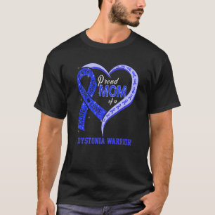 Proud Mum Of A Dystonia Warrior Ribbon Heart Premi T-Shirt