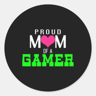 Proud Mum Of A Gamer Video Game Player Classic Round Sticker