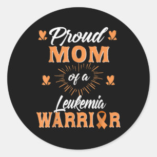 Proud Mum Of A Leukaemia Warrior Awareness Classic Round Sticker