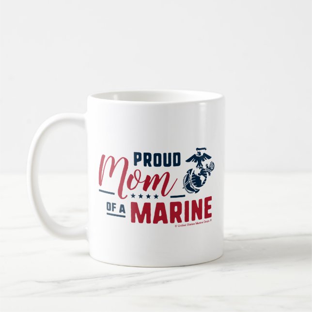 Proud Mum of a Marine - Colour Coffee Mug (Left)