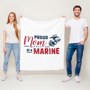 Proud Mum of a Marine - Colour Fleece Blanket