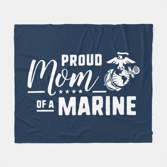 Proud Mum of a Marine Fleece Blanket (Front (Horizontal))