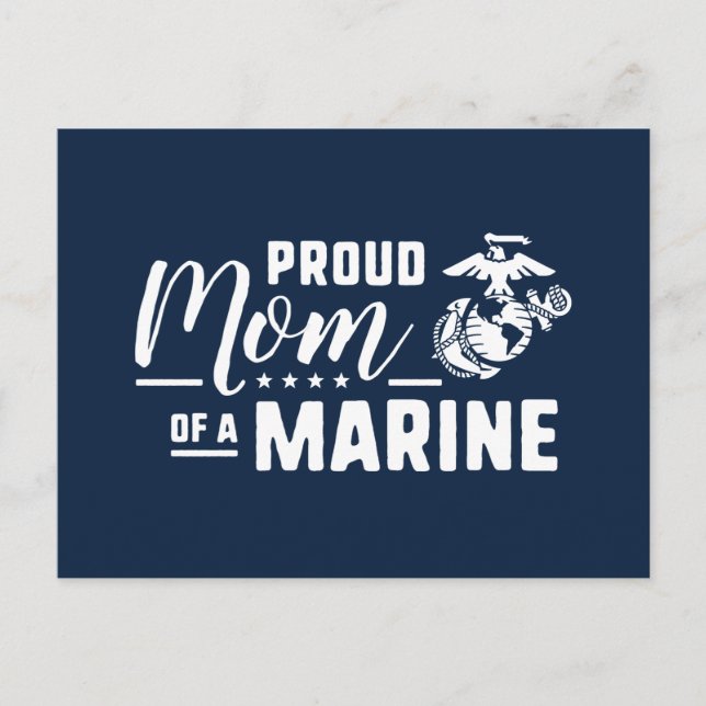 Proud Mum of a Marine Holiday Postcard (Front)