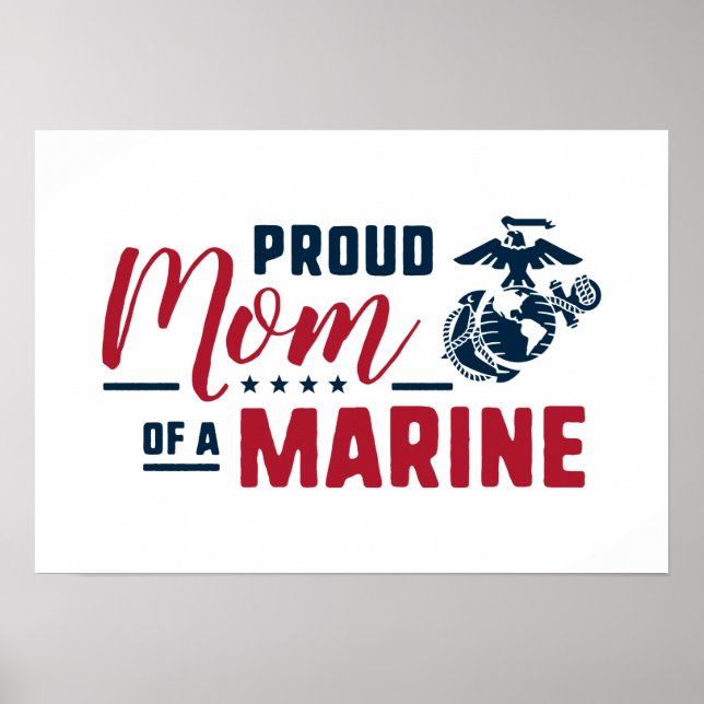 Proud Mum of a Marine Poster (Front)