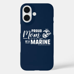 Proud Mum of a Marine - White iPhone 16 Case