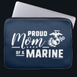 Proud Mum of a Marine - White Laptop Sleeve<br><div class="desc">Show your support with this officially licensed US Marines Corp proud Mum of a Marine design.</div>