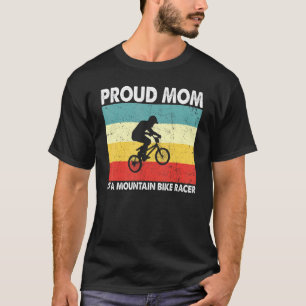 Proud Mum Of A Mountain Bike Racer Retro Vintage M T-Shirt