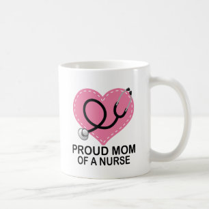 Proud Mum of a Nurse Heart Gift Coffee Mug