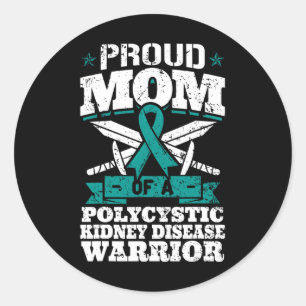 Proud Mum Of A Polycystic Kidney Disease Warrior A Classic Round Sticker