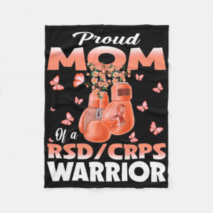 Proud Mum Of A Rsd Crps Warrior Awareness Boxing G Fleece Blanket