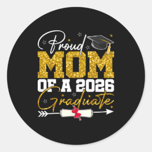 Proud mum of a senior 2026 graduate family classic round sticker