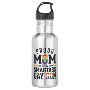 Proud Mum of a Smartass Gay Son Vintage Shirt Desi 532 Ml Water Bottle