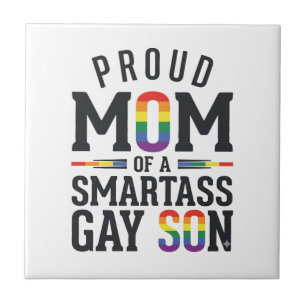 Proud Mum of a Smartass Gay Son Vintage Shirt Desi Ceramic Tile