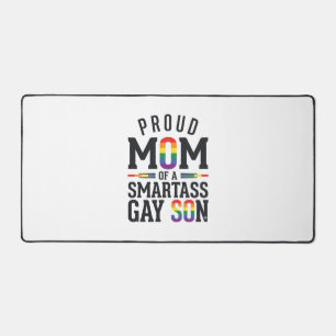 Proud Mum of a Smartass Gay Son Vintage Shirt Desi Desk Mat