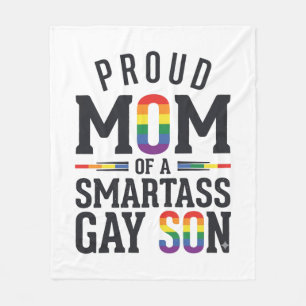 Proud Mum of a Smartass Gay Son Vintage Shirt Desi Fleece Blanket