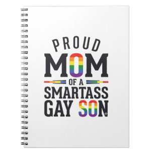 Proud Mum of a Smartass Gay Son Vintage Shirt Desi Notebook