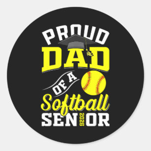 Proud mum of a softball senior class of 2026 classic round sticker
