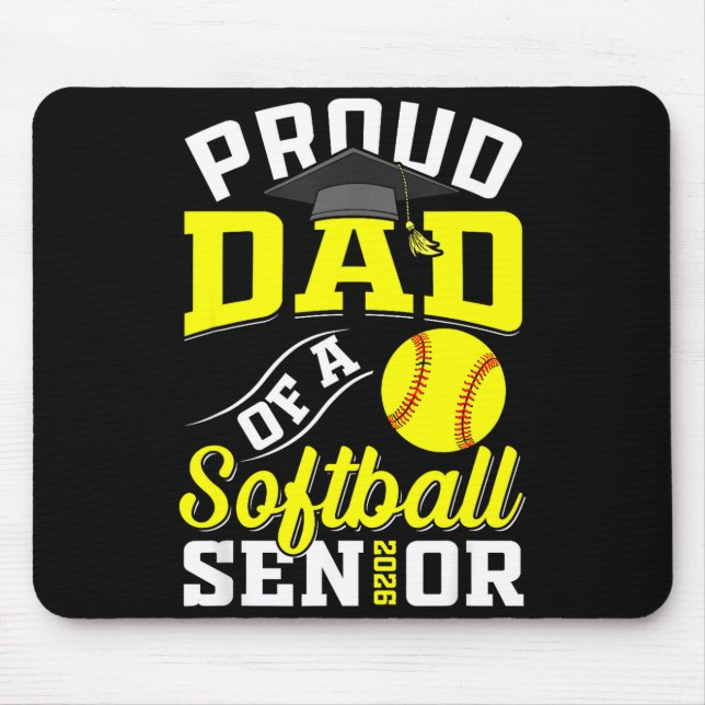 Proud mum of a softball senior class of 2026 mouse pad (Front)