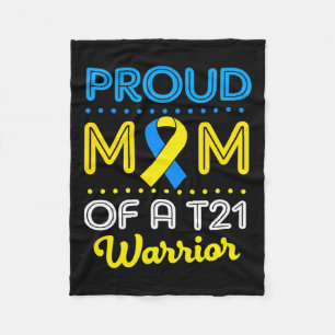 Proud Mum Of A T21 World Down Syndrome Awareness D Fleece Blanket