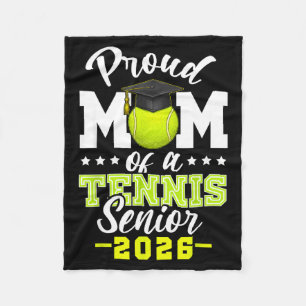 Proud mum of a tennis senior 2026 graduation fleece blanket