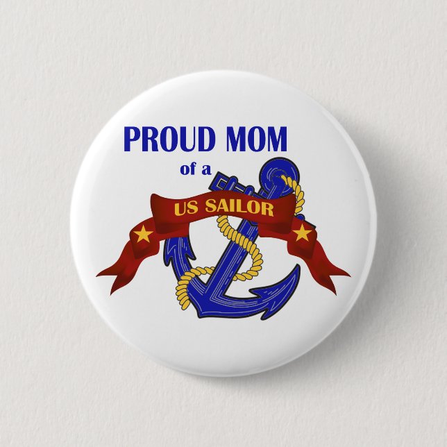 Proud Mum of a US Sailor 6 Cm Round Badge (Front)