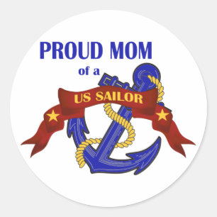Proud Mum of a US Sailor Classic Round Sticker