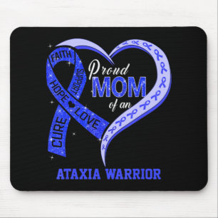 Proud Mum Of An Ataxia Warrior Blue Ribbon Matchin Mouse Pad