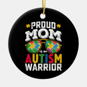 Proud Mum Of An Autism Warrior Family Ceramic Ornament
