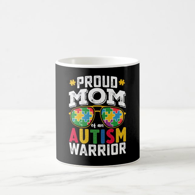 Proud Mum Of An Autism Warrior Family Coffee Mug (Center)
