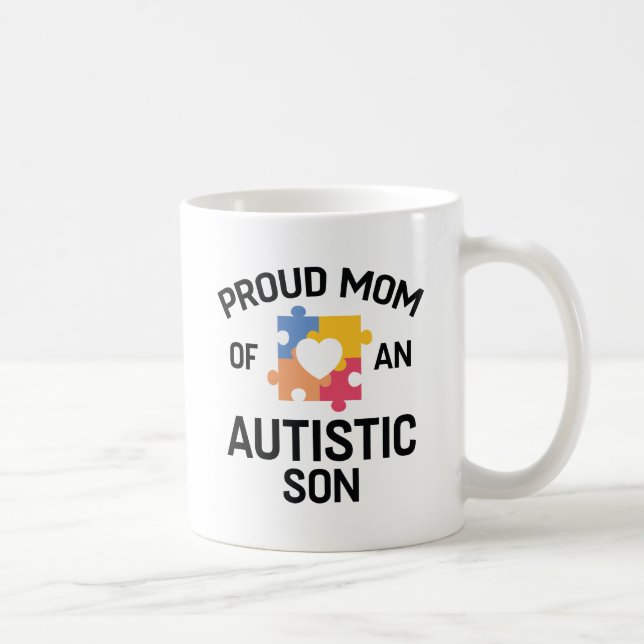 Proud Mum Of An Autistic Son Coffee Mug (Right)