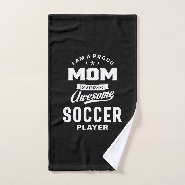 Proud Mum Of An Awesome Soccer Player Hand Towel (Hand Towel)