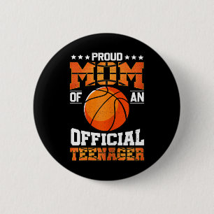 Proud Mum Of An Official Teenager Sketll Mother  6 Cm Round Badge