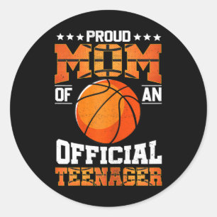 Proud Mum Of An Official Teenager Sketll Mother Classic Round Sticker
