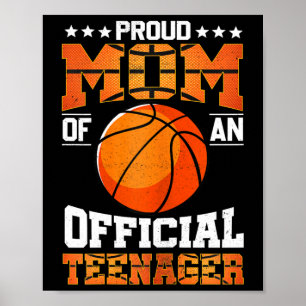 Proud Mum Of An Official Teenager Sketll Mother Poster