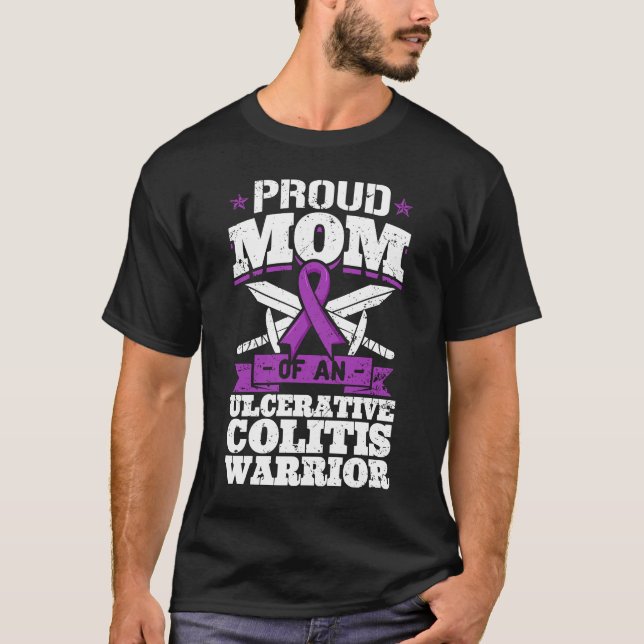 Proud Mum Of An Ulcerative Colitis Warrior Awarene T-Shirt (Front)