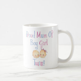 Proud Mum of Boy Girl Twins Coffee Mug