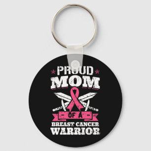 Proud Mum Of Breast Cancer Warrior Pink Awareness Key Ring