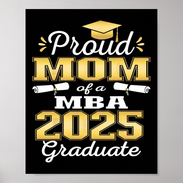 Proud Mum Of Cl Of 2025 M Graduate Grad Family  Poster (Front)