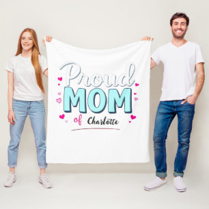 Proud Mum of Customisable Mother's Day Fleece Blanket